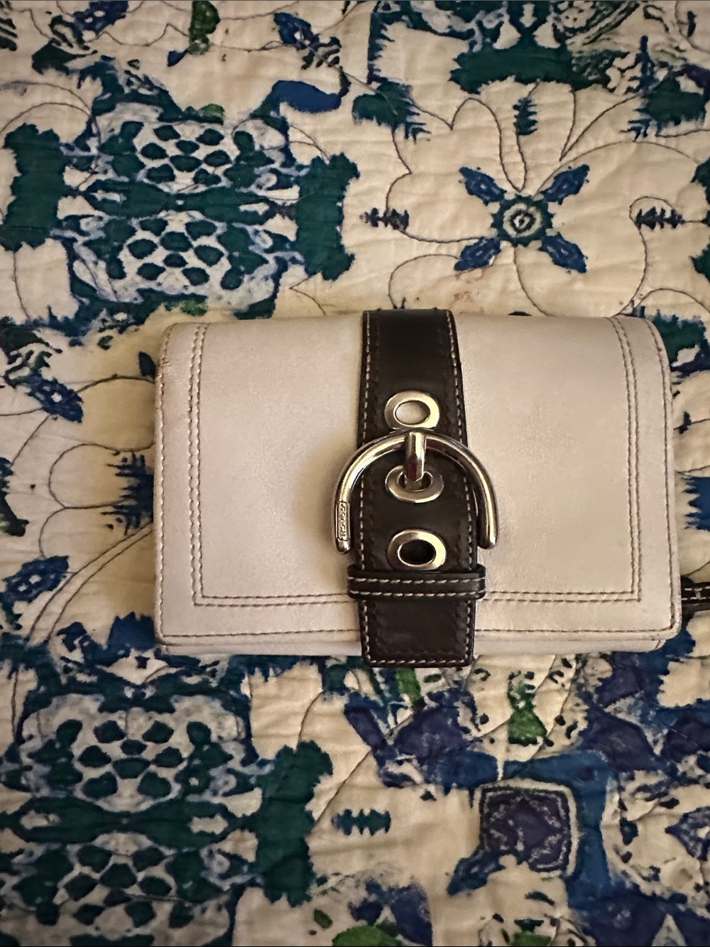 Coach Cream and Brown Women's Leather Soho Wallet